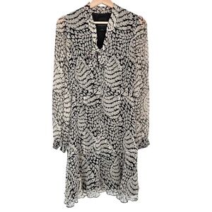 Ana Sui x Anthropologie Silk Long Sleeve Bow Dress